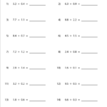 Dividing Decimals Worksheets