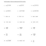 Dividing Decimals Worksheets 7th Grade