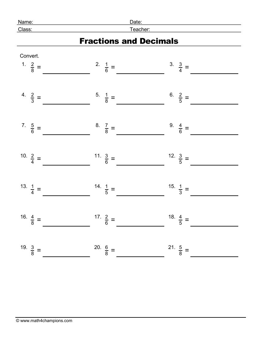 Fraction Worksheets Pdf Downloads MATH ZONE FOR KIDS