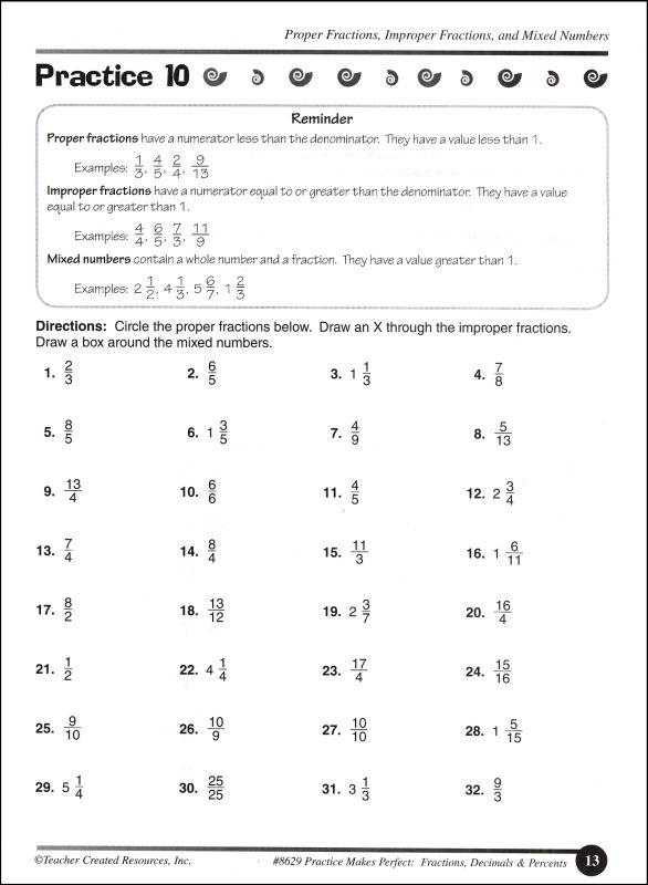 Fractions Decimals Percents Grade 4 Practice Makes Perfect 