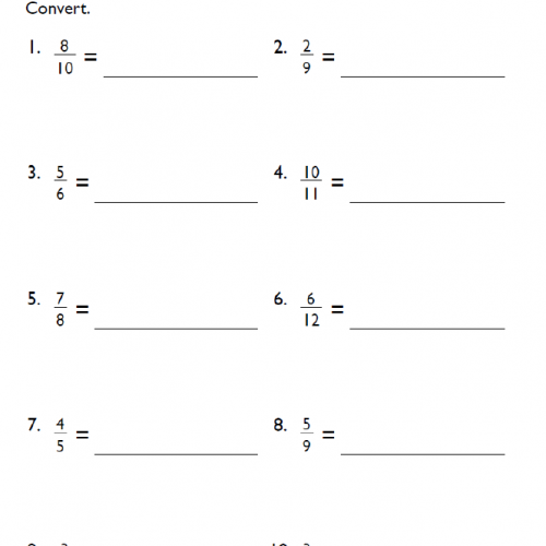 Fractions To Decimals Grade 4 Math Worksheet EduMonitor