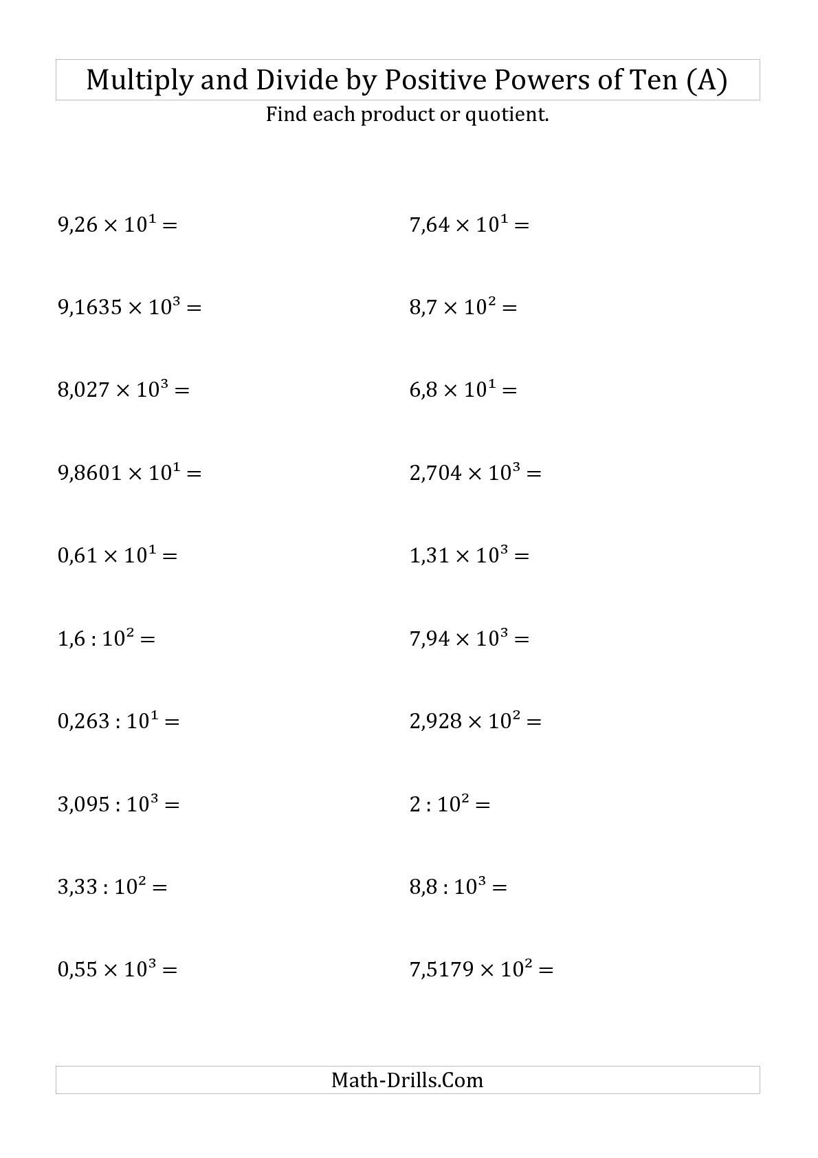 Free Printable Multiplying Decimals Worksheets Free Printable