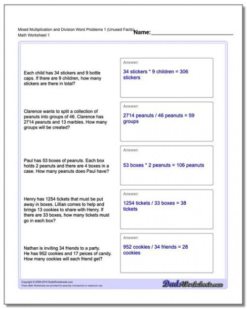 Hard Multiplication Word Problems Worksheets