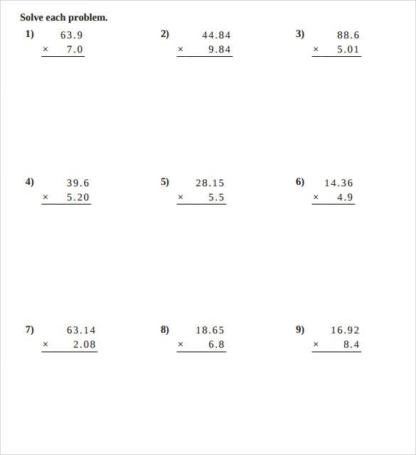 Image Result For Multiplying Decimals Worksheets Multiplying Decimals