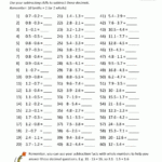 Math Worksheets Decimals Subtraction