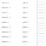 Multiplying And Dividing Powers Of Ten Math Worksheet With Answer Key