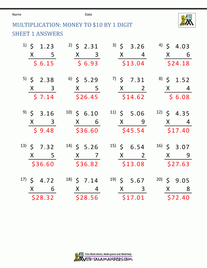 Multiplying Decimals Worksheet Grade 5 Pdf Image Of Worksheet