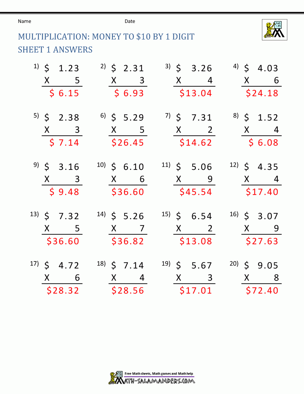 Multiplying Decimals Worksheet Grade 5 Pdf Image Of Worksheet