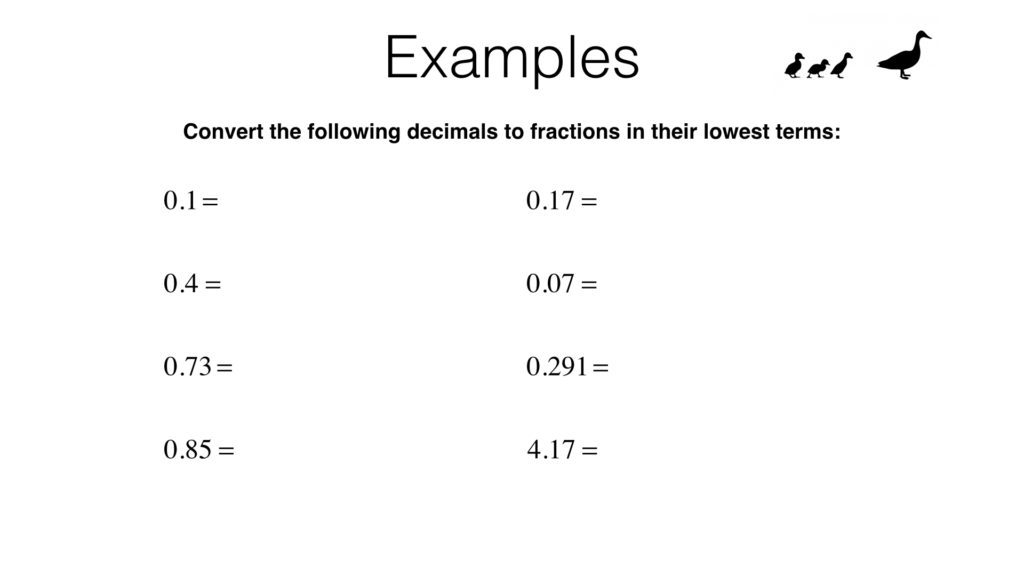 N10a Converting Terminating Decimals Into Fractions And Vice Versa 