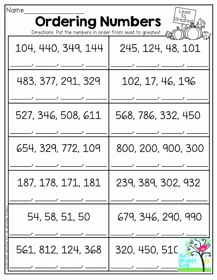 Ordering Decimals Worksheet 5th Grade Ordering Numbers Worksheets 5th 