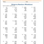 Ordering Decimals Worksheets 5th Grade