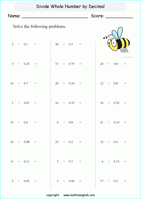 Printable Primary Math Worksheet For Math Grades 1 To 6 Based On The 