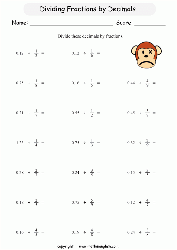 Printable Primary Math Worksheet For Math Grades 1 To 6 Based On The 