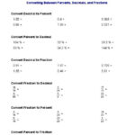 Repeating Decimals To Fractions Worksheet Converting Decimals To