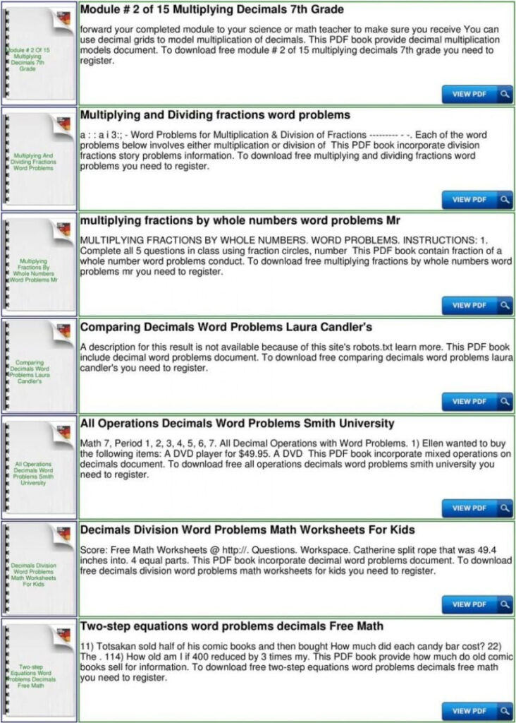 Stirring 6Th Grade Decimal Word Problems Printable Worksheet Db excel