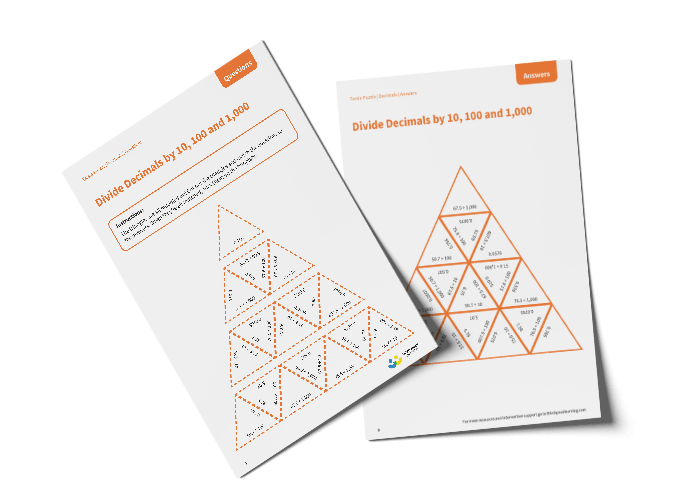 Tarsia Puzzle Divide Decimals By Integers Year 6 Maths Hub Third 