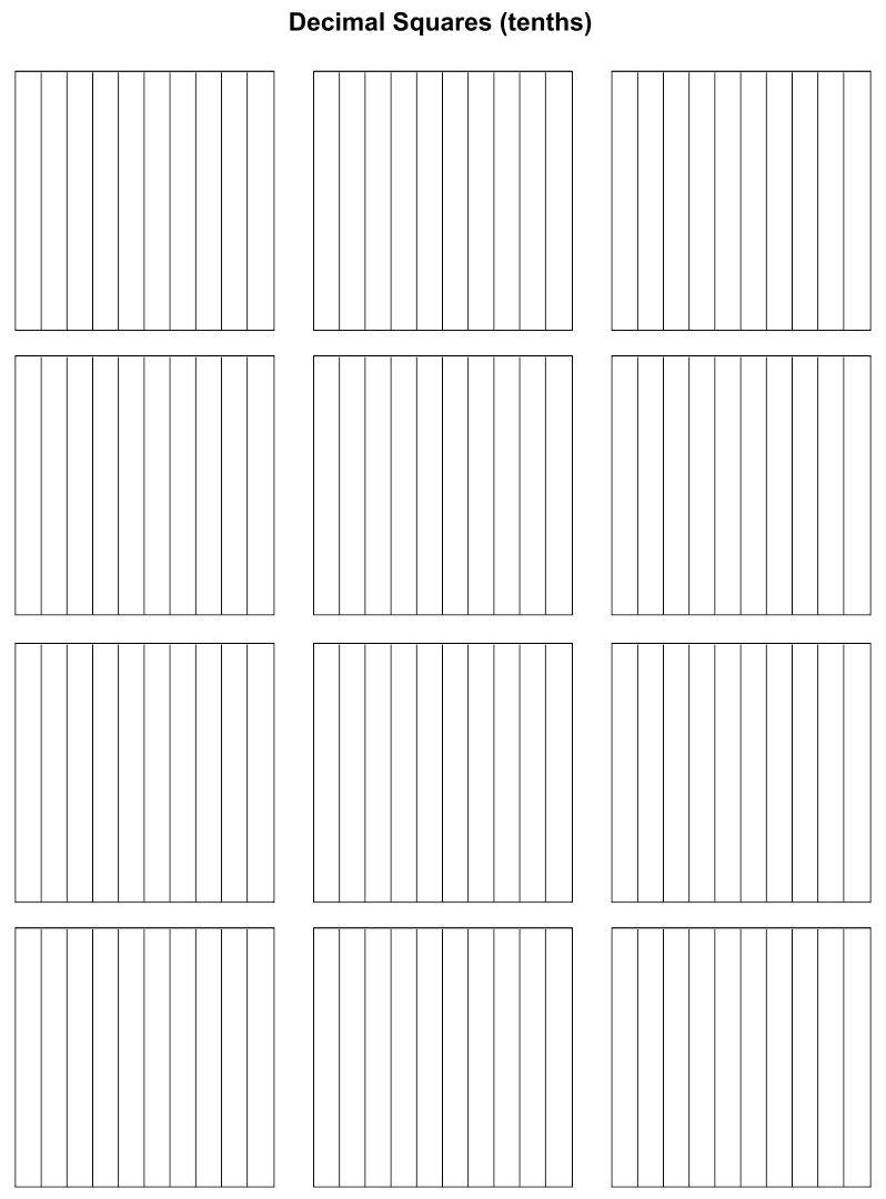 10 Best Blank Hundredths Grids Printable Printablee