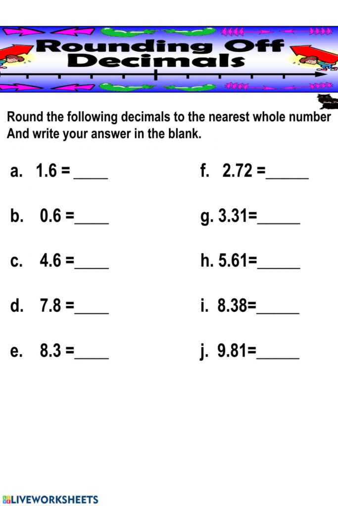 10 Best Images Of Rounding Decimals Number Line Worksheet Rounding 