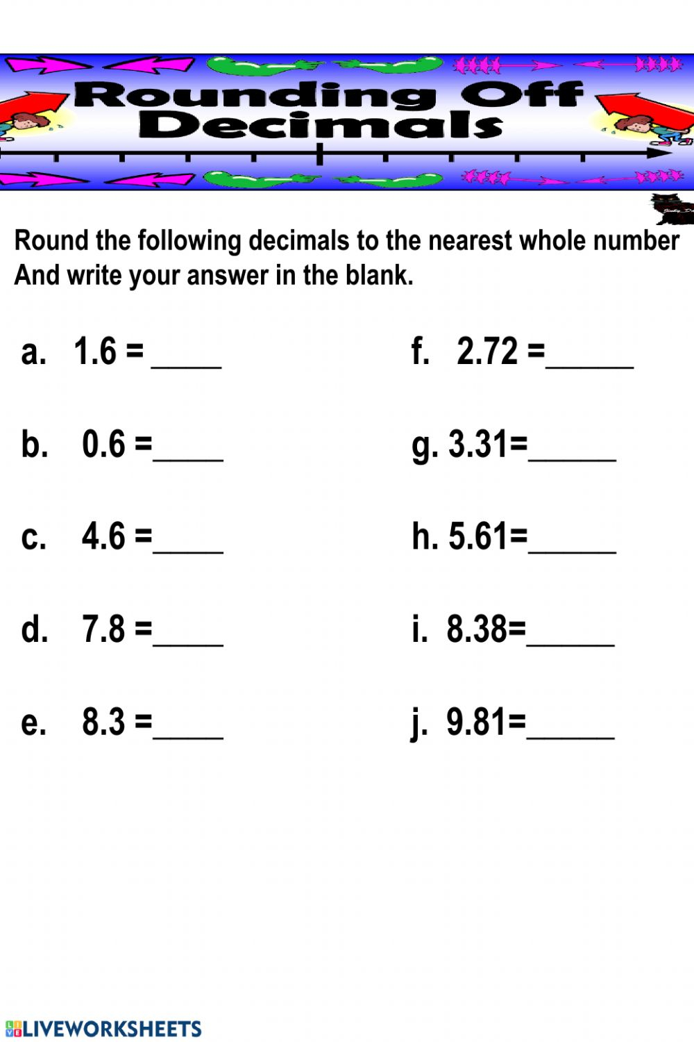 10 Best Images Of Rounding Decimals Number Line Worksheet Rounding 