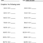 10 Decimal Review Worksheet Worksheeto