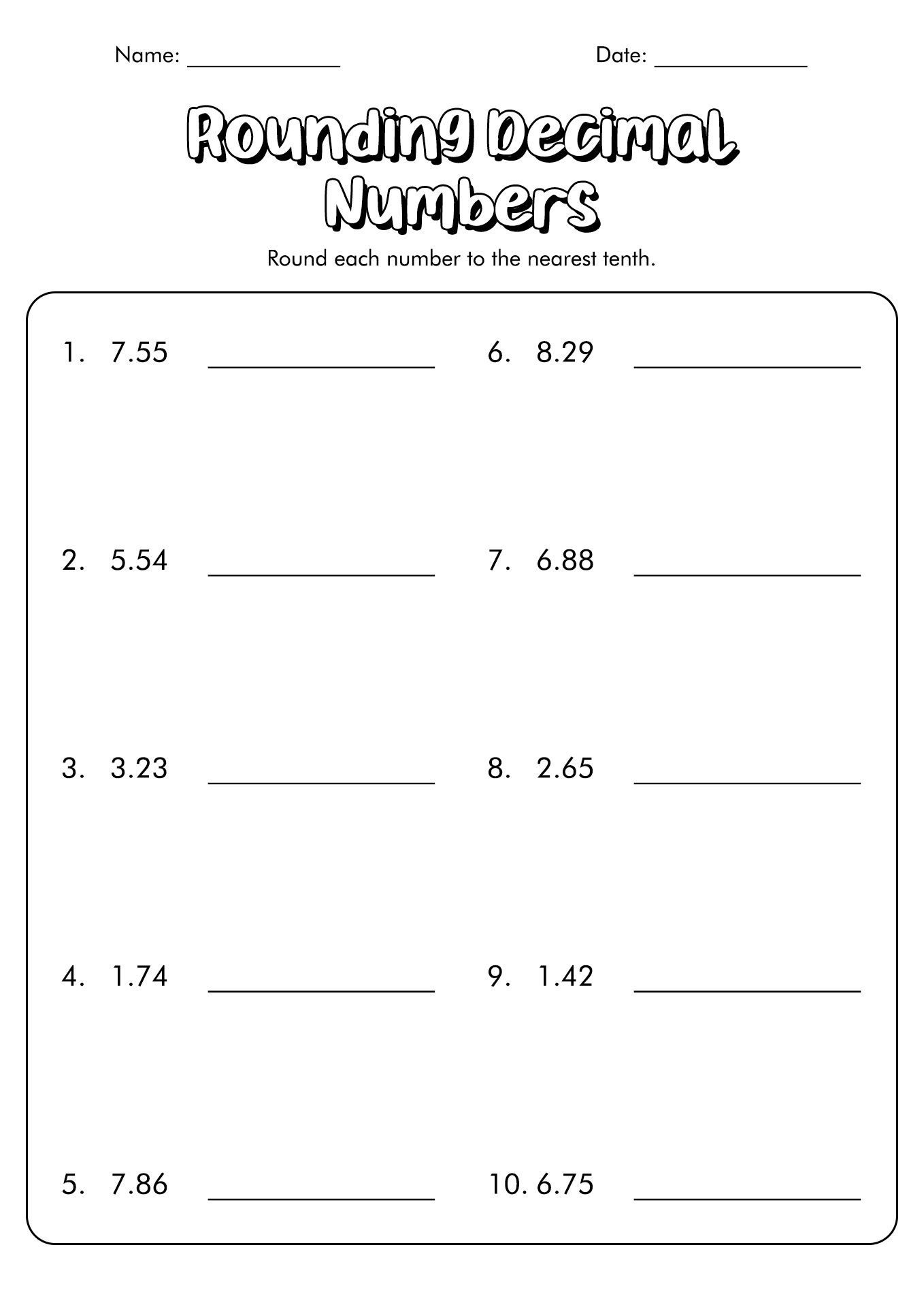 11 Rounding Decimals Number Line Worksheet Worksheeto