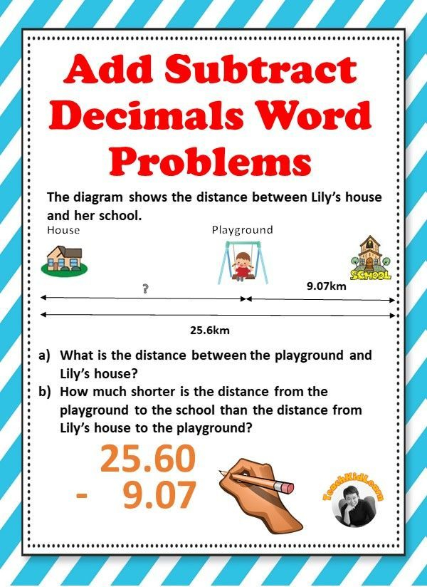 20 Adding And Subtracting Decimals Word Problems Worksheets