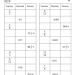 20 Math Worksheets Fractions Decimals And Percents Coo Worksheets