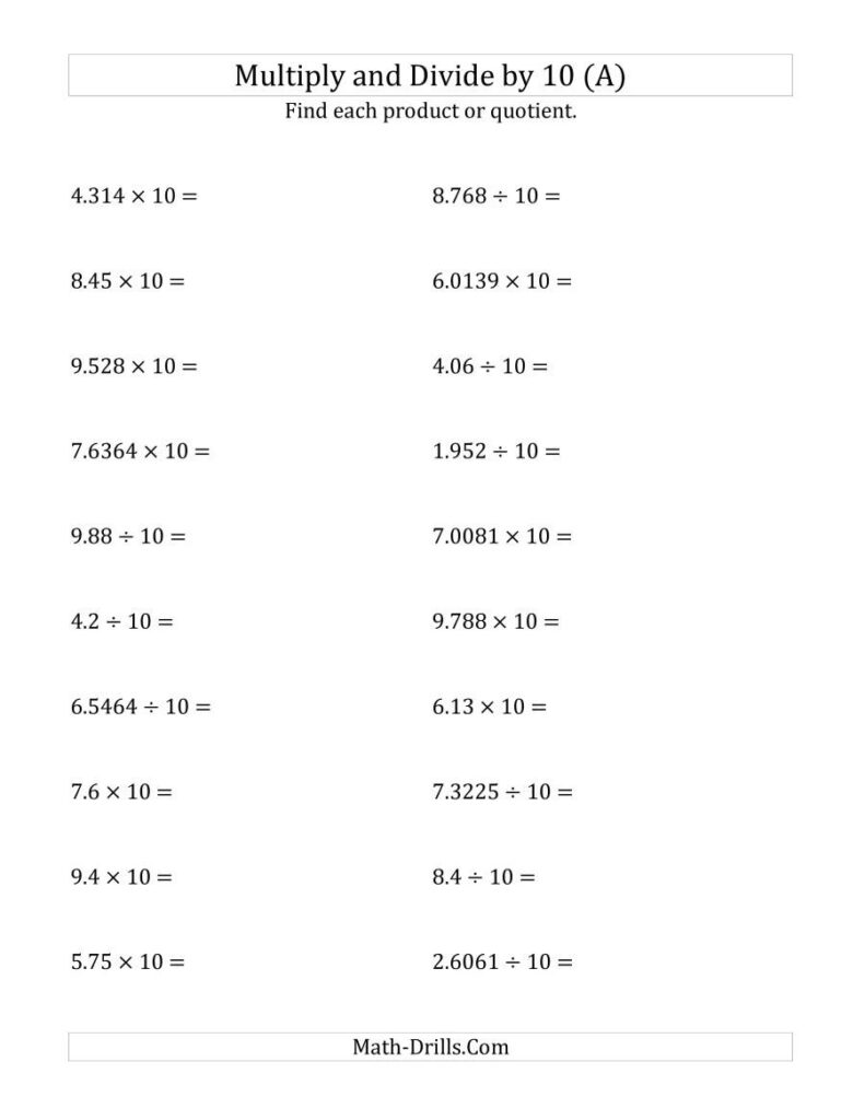 30 Dividing Decimals Worksheet Pdf Education Template