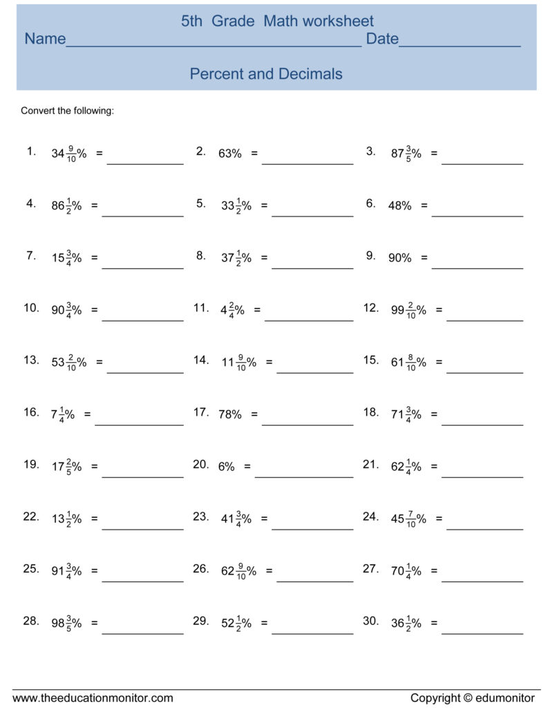 43 5Th Grade Math Worksheets Decimals Photos Worksheet For Kids