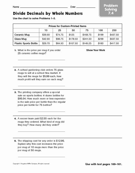 50 Dividing Decimals Word Problems Worksheet Chessmuseum Template Library