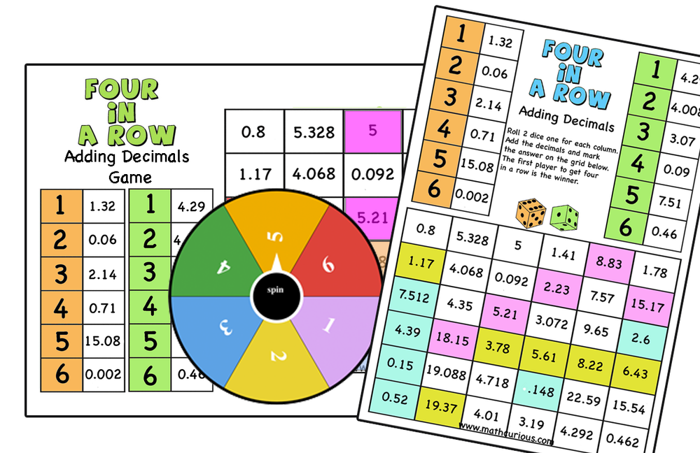 5th Grade Math Partner Games Decimal Operations By Jennifer Findley 