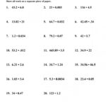 6th Grade Multiplying And Dividing Decimals Worksheets Decimals