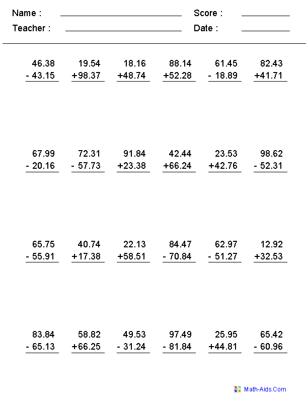 9 80 1 05 Decimals Worksheets Multiplication Worksheets Math