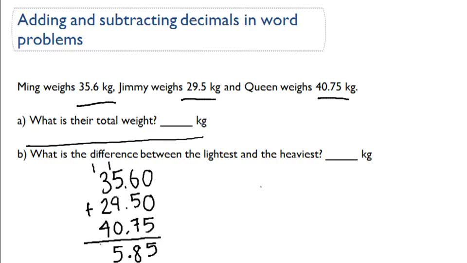 Adding And Subtracting Decimals Word Problems CK 12 Foundation