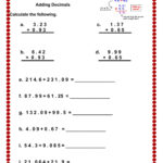 Adding Decimals Worksheet Pdf