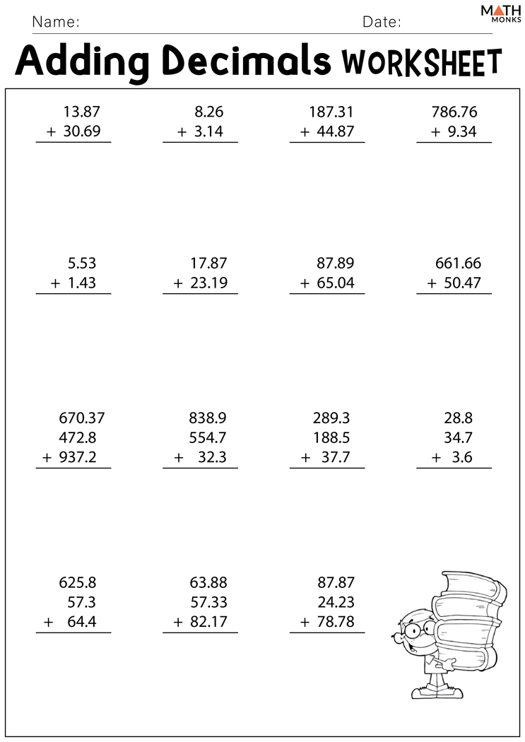 Adding Decimals Worksheets Math Monks Free Nude Porn Photos