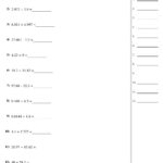 Adding Subtracting Multiplying And Dividing Decimals Worksheet