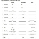 Binary Hexadecimal Worksheet Teaching Resources Worksheets