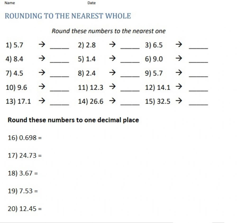 Bookmark File PDF Rounding Decimals Worksheet With Answers PDF Vcon 