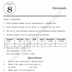 CBSE Class 6 Mental Maths Decimals Worksheet