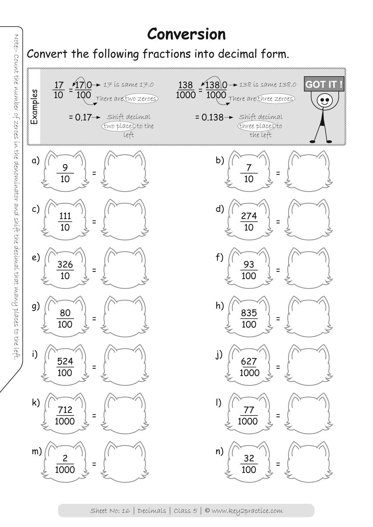 Class 5 Maths Worksheets I Chapter Decimals Key2practice Workbooks