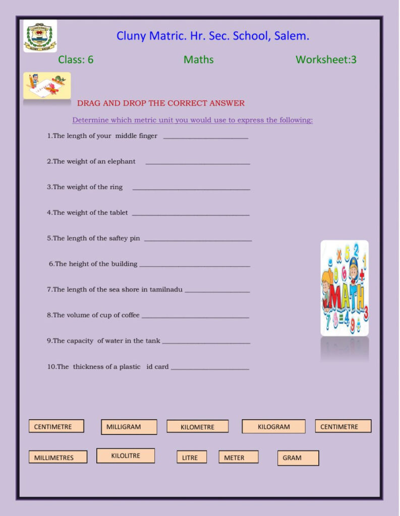 Class 6 Maths Worksheet 6 Worksheet Class 6 Maths Worksheet Abram 