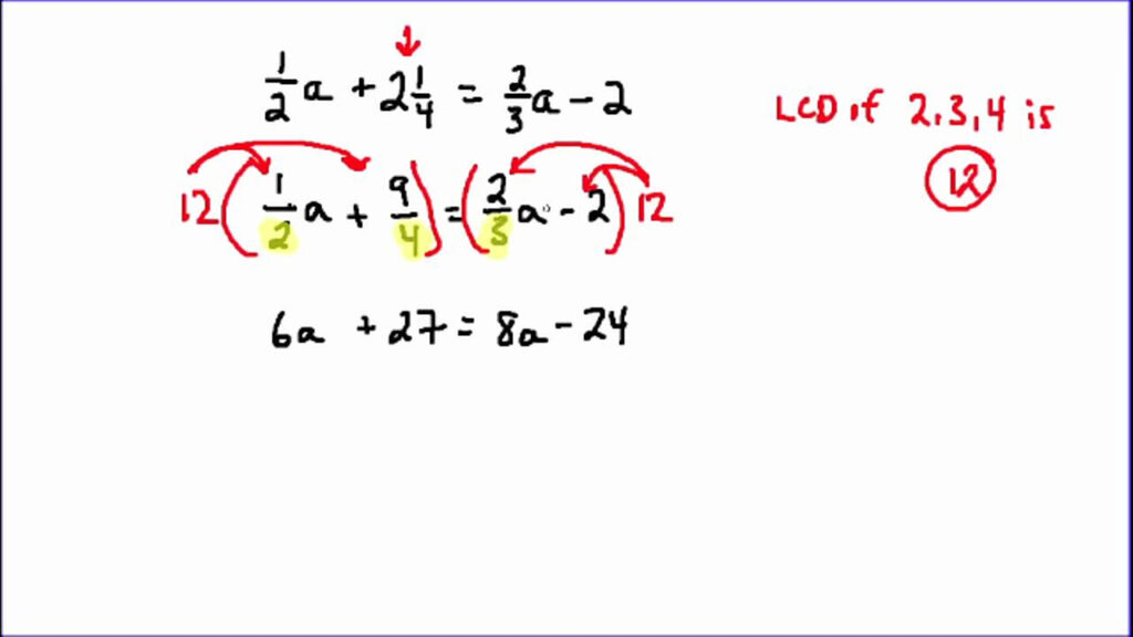 Clearing Fractions And Decimals YouTube