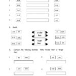 Compare Decimals Hundredths Worksheet