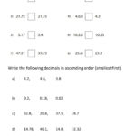 Comparing And Ordering Decimals Worksheet