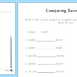 Comparing Decimals To The Thousandths Place Worksheet Worksheet