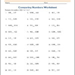 Comparing Decimals Worksheet 5th Grade Free Download Goodimg co