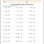 Comparing Decimals Worksheets