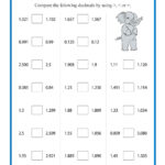 Comparing Decimals Worksheets Comparing Decimals 1 2 Digits