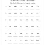 Comparing Decimals Worksheets Comparing Decimals 1 2 Digits